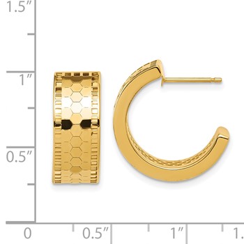 14K YG Half Hoop Mosaic Earrings — alternate view