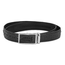 Image of Luxury Leathers Top Grain Leather Croc Texture Large (44-46) Adjustable Black Belt