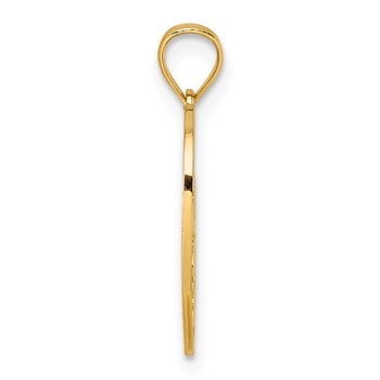 14k Polished and Textured Roses -A Mother's Love is the Greatest Gift Of All- Heart Pendant — alternate view