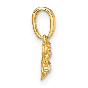 14k with White Rhodium Polished Butterfly Charm — alternate view