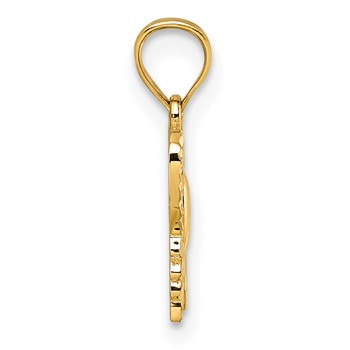 14k Polished and Diamond-cut Cut-out Butterfly Pendant — alternate view