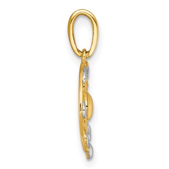 14k with White Rhodium Polished Sun With Moon Cycle Charm — alternate view