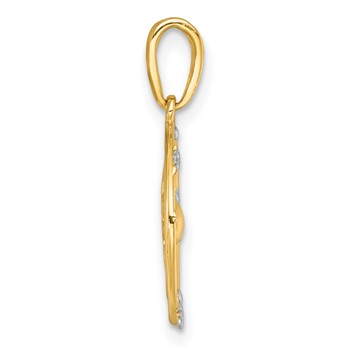 14k with White Rhodium Polished Sun With Solar System Orbit Charm — alternate view