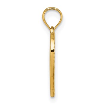 14k Polished And Textured RN Symbol in Open Heart Pendant — alternate view