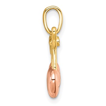 14k with White Rhodium and Rose-plating Polished Heart Cherries Charm — alternate view