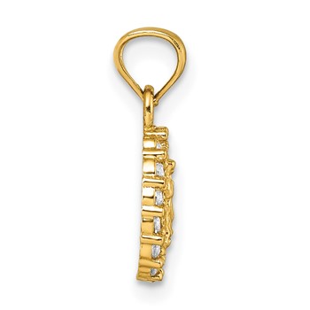 14k Polished CZ Our Lady of Guadalupe Oval Charm Pendant — alternate view