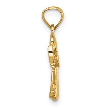 14k Polished CZ Angel with Open Heart Pendant — alternate view