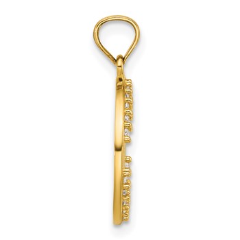 14k Polished CZ Star of David in Circle Pendant — alternate view