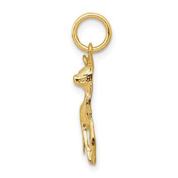 14k Polished Open-Backed Fawn Deer Charm — alternate view