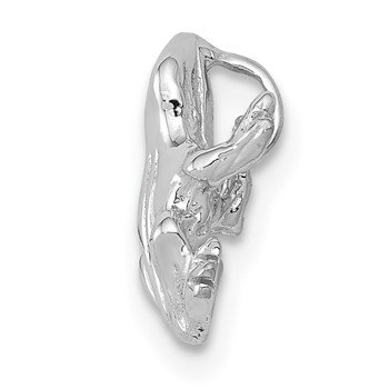14k White Gold Solid Polished 3-D Frog Charm — alternate view