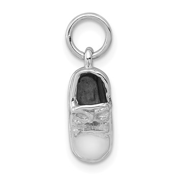 14k  3-D White Gold Baby Shoe Charm
