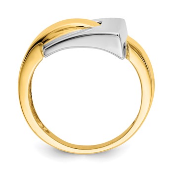 14k Two-tone Polished Buckle Ring — alternate view