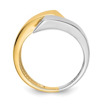 14k Two-tone Square Bypass Ring — alternate view