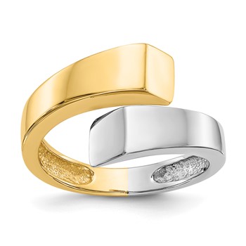 14k Two-tone Square Bypass Ring