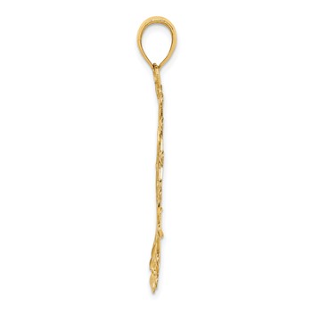 14k and White Rhodium Diamond-cut Filigree Pendant — alternate view