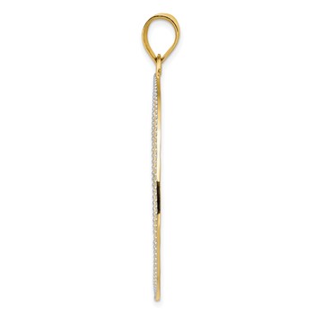 14k and White Rhodium Diamond-cut Filigree Pendant — alternate view