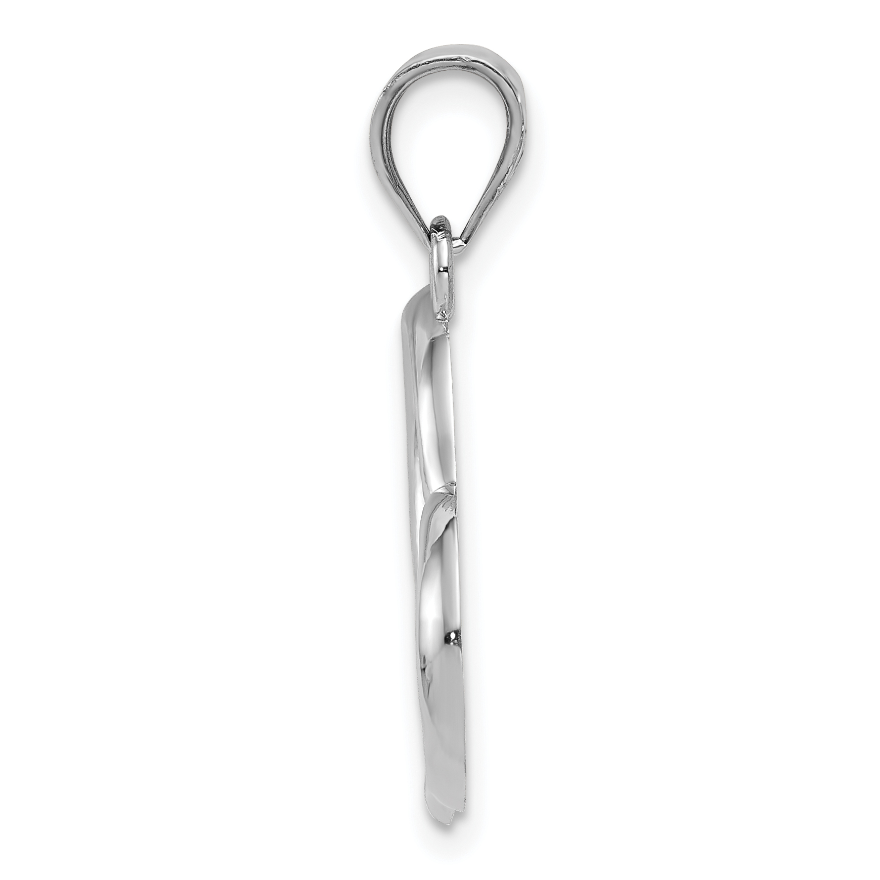 Open Dangling Heart Pendant Charm Real 14k White Gold 25x19mm Solid detailed image 2