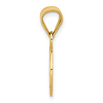 14k Black and White Enameled Flat Soccer Ball Pendant — alternate view