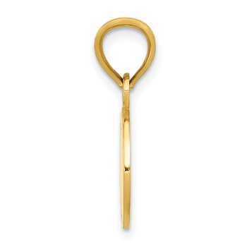 14k White Enameled Baseball Pendant — alternate view