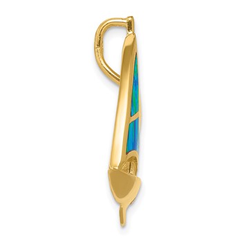 14K Lab Created Opal Sailboat Omega Slide — alternate view