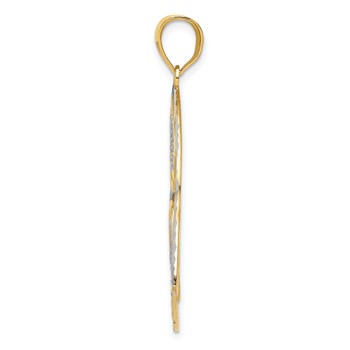 14K and White Rhodium Polished Hearts Inside Heart Pendant — alternate view