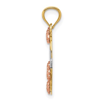 14k Two-tone with White Rhodium MOM Heart Pendant — alternate view