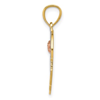 14k Two-tone with White Rhodium #1 GRANDMA Heart Pendant — alternate view