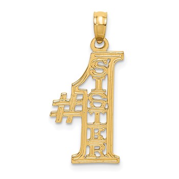 14k #1 SISTER Charm