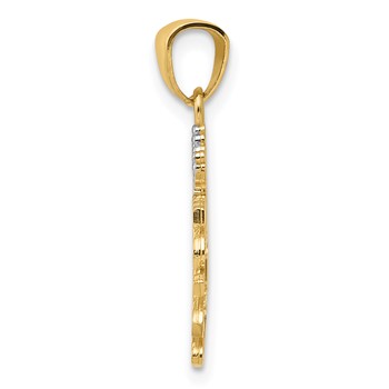 14k and White Rhodium DADDYS PRINCESS with Crown Pendant — alternate view