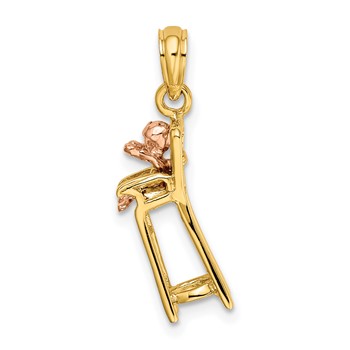 14k Two-tone High Chair w/Baby Charm