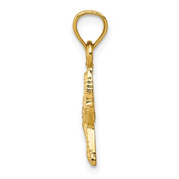 14K Diamond-cut Starfish Pendant — alternate view