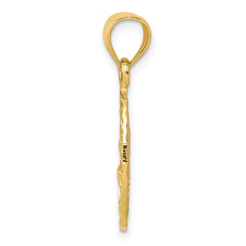 14K Dolphin and Palm Tree Pendant — alternate view