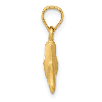 14K 3-D Whale Tail Pendant — alternate view