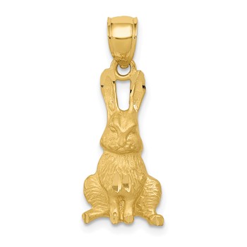 14K Diamond-cut Rabbit Pendant