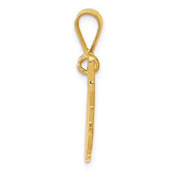 14k Textured Russian Blue Cat Pendant — alternate view