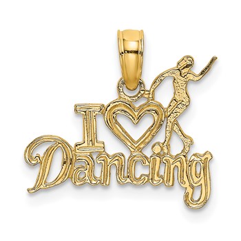 14K I HEART DANCING with Dancer Charm