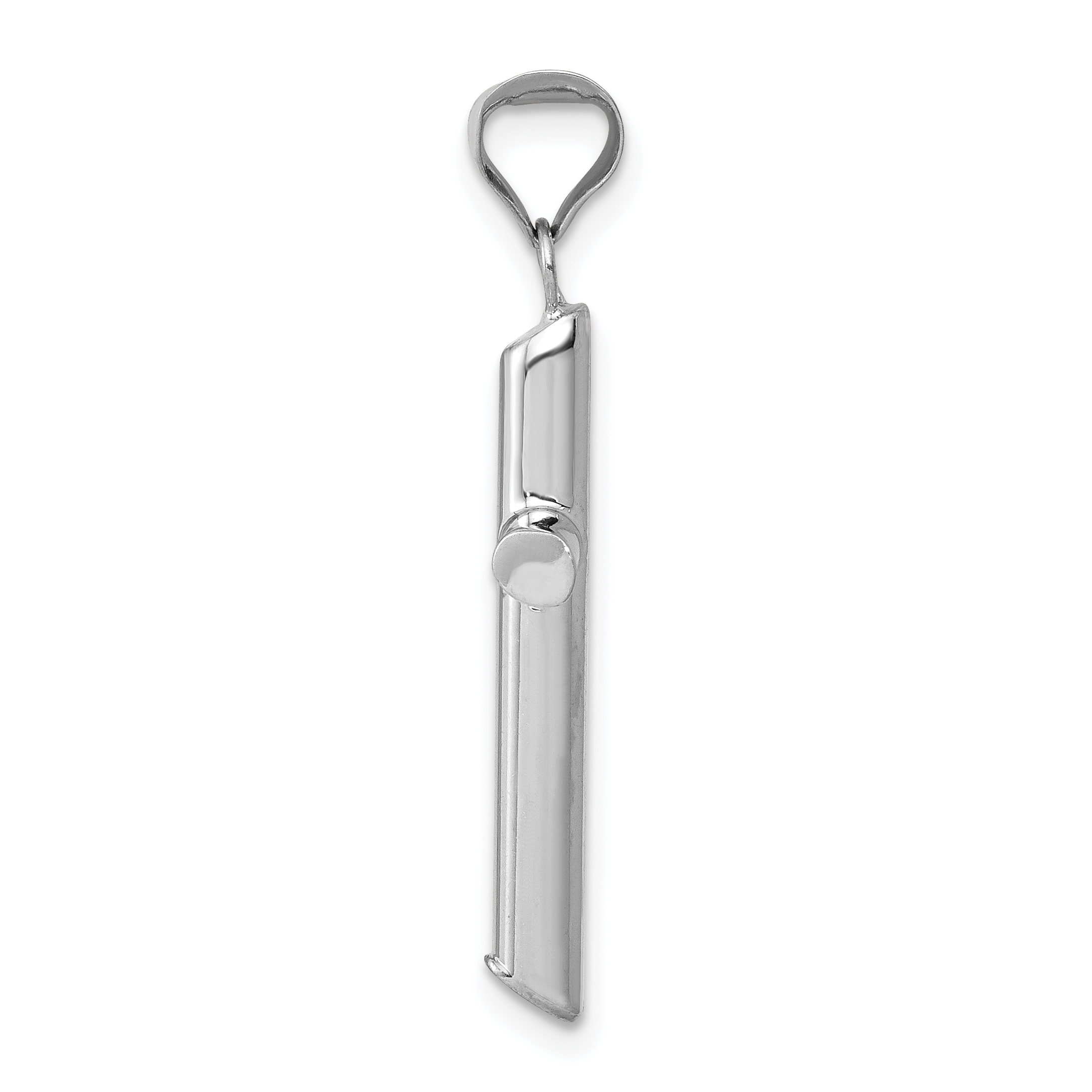 Cross Charm Pendant 14k White Gold 32x16mm Religious Hollow detailed image 2