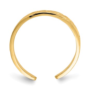 14k Flower and Scroll Toe Ring — alternate view