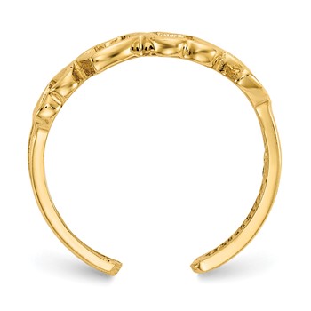 14K Open Hearts Toe Ring — alternate view