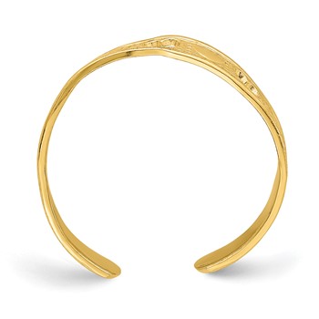 14k Heart Design Toe Ring — alternate view