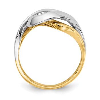 14K Two-Tone Swirl Ring — alternate view