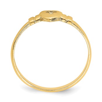 14k Heart with Cut-Out Cross Ring — alternate view