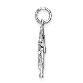 14k White Gold Crucifix Pendant — alternate view