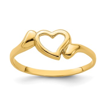14k Open Heart with Swirl Ring