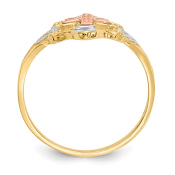 14K Two-tone with White Rhodium Cross Ring — alternate view