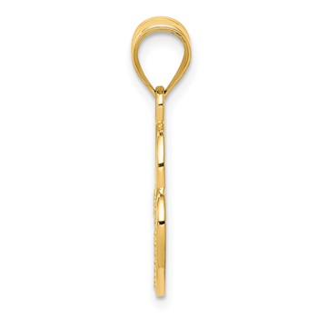 14K Polished Filigree Heart Lock Charm — alternate view