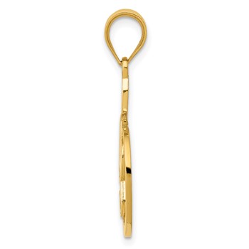 14k G Treble Clef Musical Note Pendant — alternate view