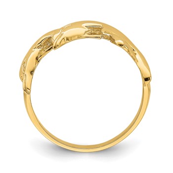 14K Polished Double Dolphin Ring — alternate view