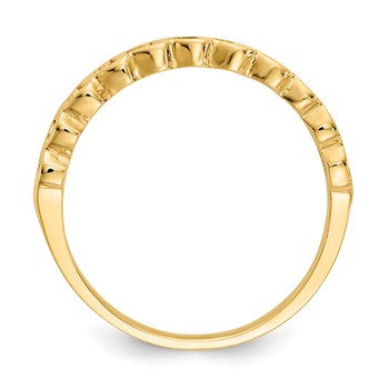 14k Polished Chain Hearts Ring — alternate view