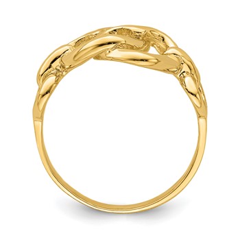 14K Double Cut-out Linked Hearts Ring — alternate view
